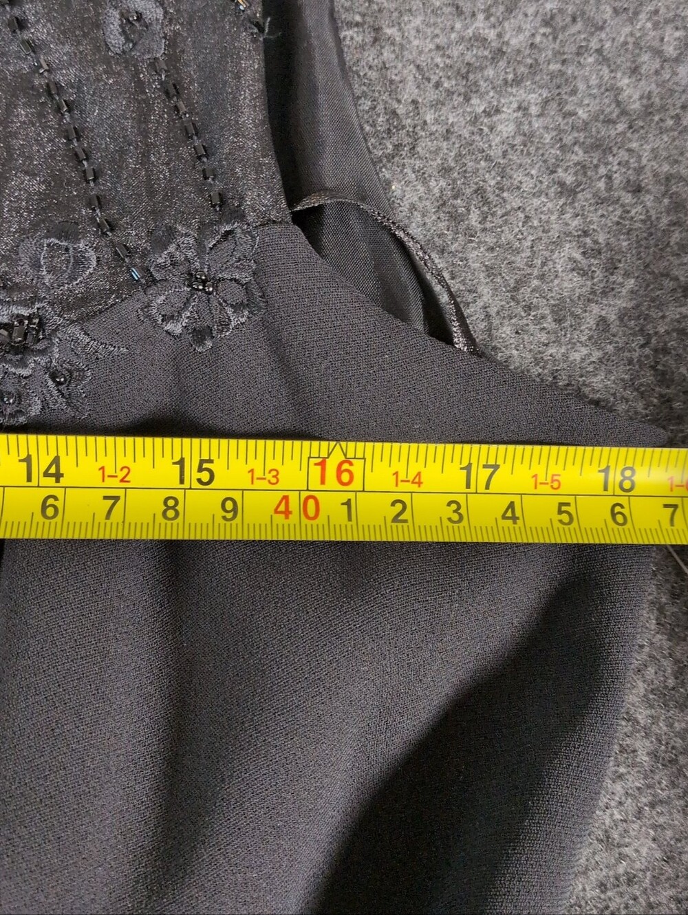 Karen Miller Elegant Black Beaded Evening Dress Size 10 - Picture 5 of 11